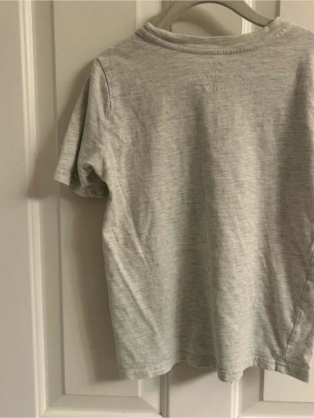 Boys GAP Light Gray Tee with Navy Varsity Logo